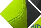 Detail einer grünen Naht eines Sitzhockers